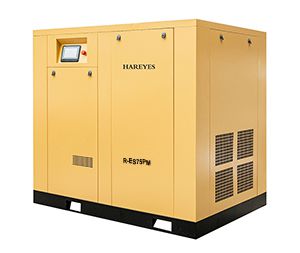 Горизонтальный двухступенчатый VSD винтовой компрессор с перманентным магнитным двигателем